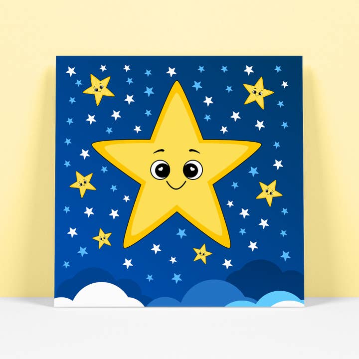 Tillykke med fødselsdagen - stjerne lys, stjerne lyse kort for engroshandel hos RoleyOleyMoley