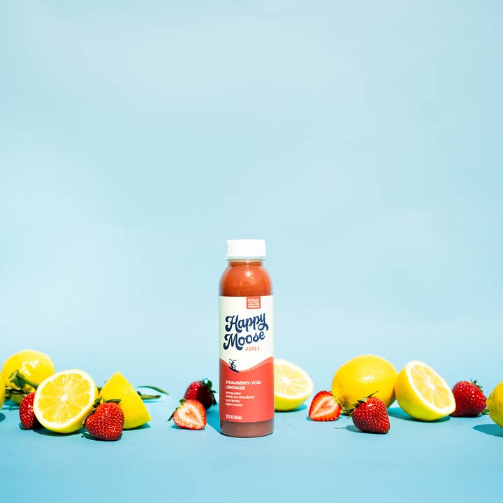 Happy Moose Juice - Wholesale Fruit Juice - NEW - Strawberry Yuzu Lemonade - Organic Cold-Press Juice3