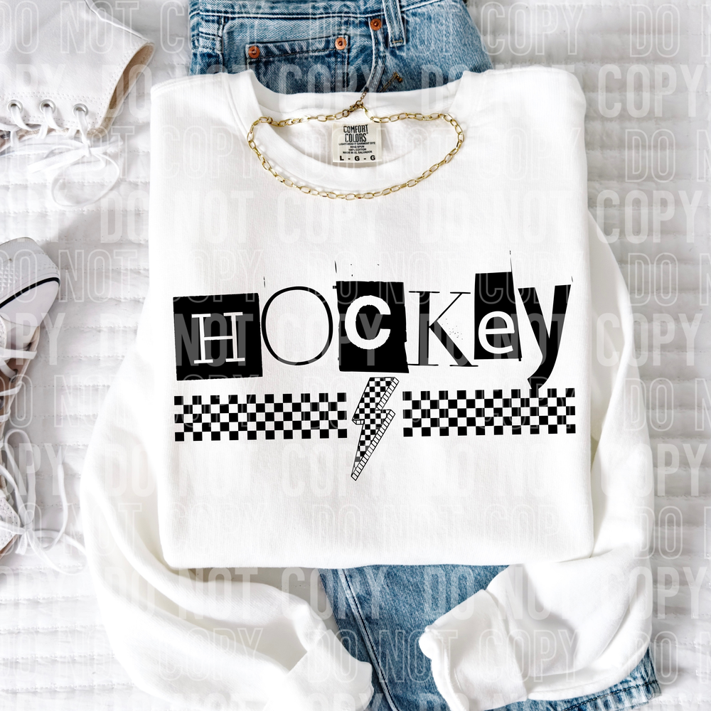 K and M Designs – wholesale Sublimatöverföring – Hockey Rutig Blixt Ord DTF Överföring0