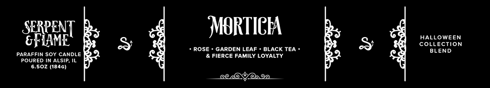 Serpent & Flame Candle Co. - Wholesale Travel Candles - Morticia Candle, Rose Garden Black Tea1
