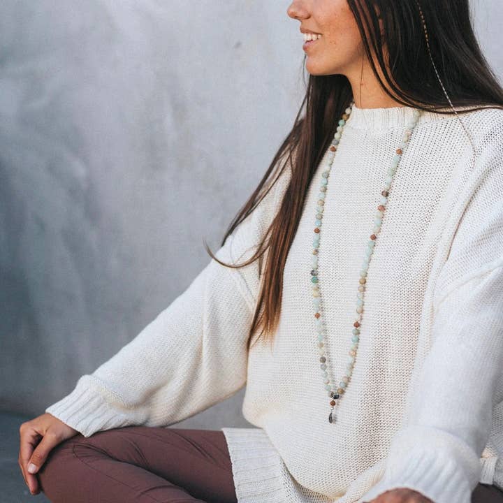 YAM temple - Wholesale Prayer beads necklace - CALM - Amazonite Mala1