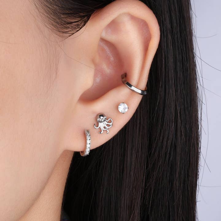 oumo jewelry - Wholesale Stud/Post Earrings - Titanium Octopus Stud2