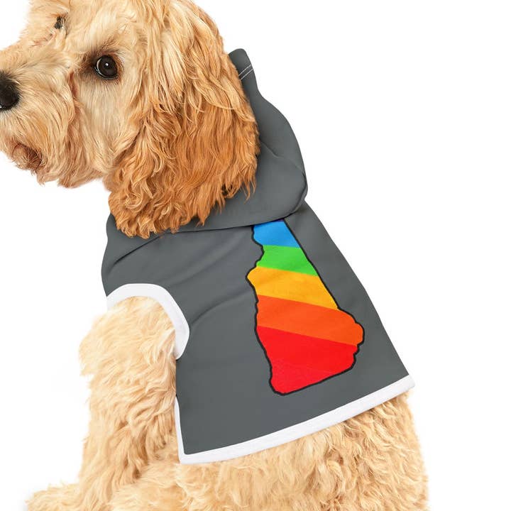 New Hampshire Regenbogen Haustier-Hoodie - Dunkelgrau für den Großhandel von Oceane's Echo