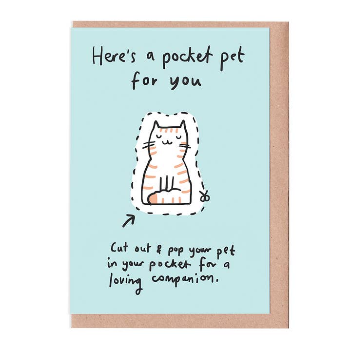Pocket Pet Cat Greeting Card for wholesale by Sarah Ray