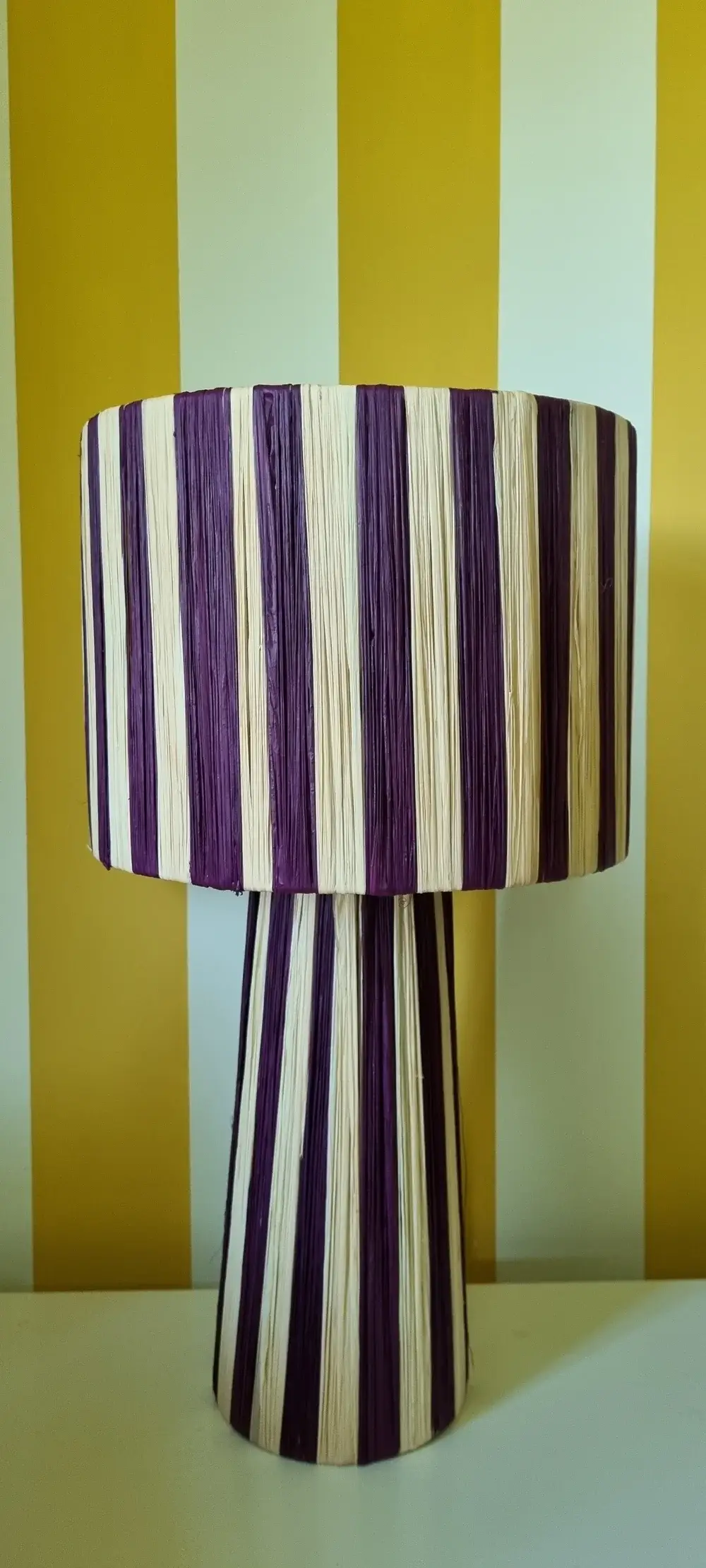 High crafty - Wholesale Accent/Desk Lamp - Handmade Moroccan Raffia Striped Lamp – Natural Fiber Table 4