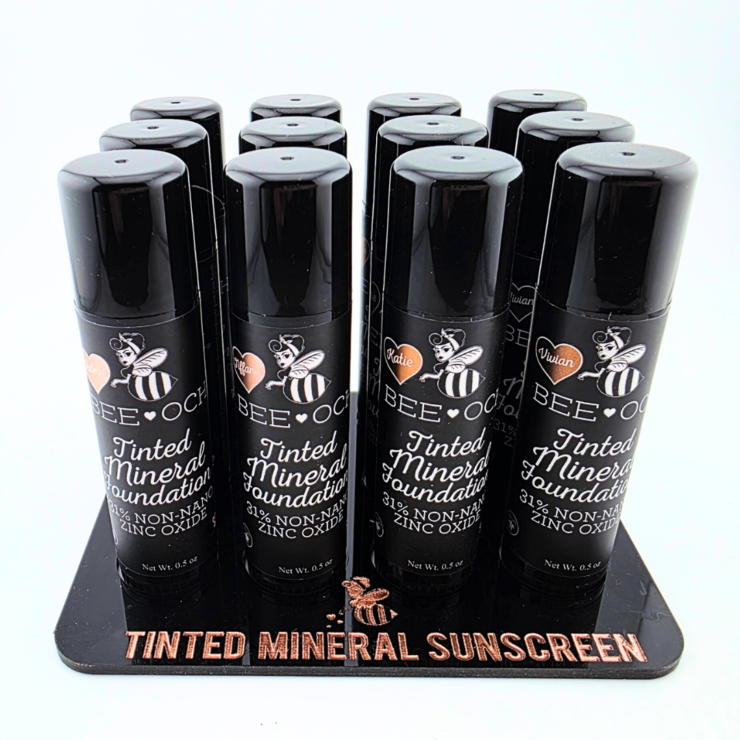 BEE-OCH Organics - Wholesale Sunscreen - Tinted Mineral Foundation - 31% Zinc Oxide - FREE DISPLAYS!6
