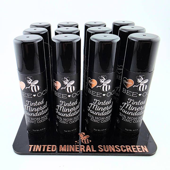 BEE-OCH Organics - Wholesale Sunscreen - Tinted Mineral Foundation - 31% Zinc Oxide - FREE DISPLAYS!6