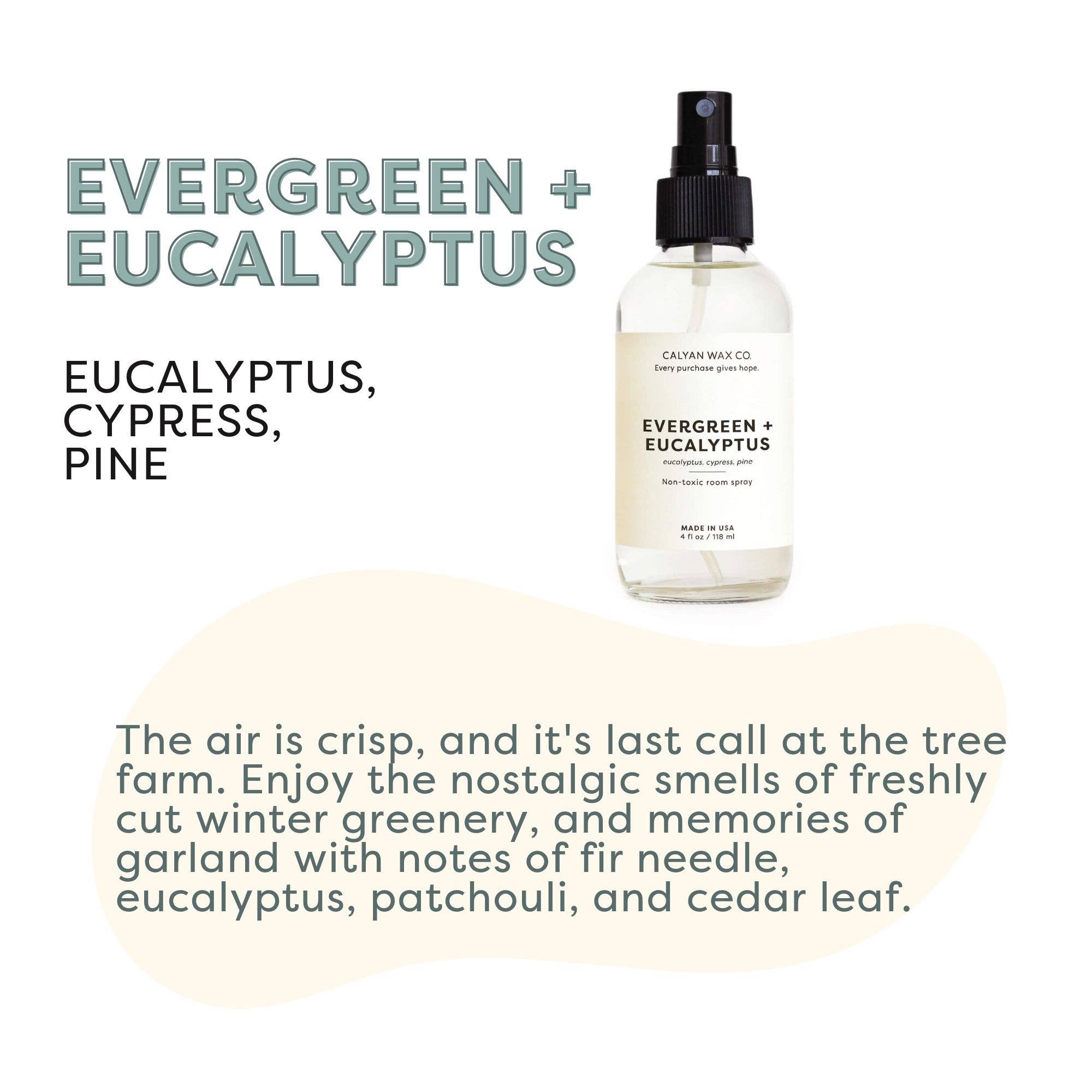 Calyan Wax Co. - Wholesale Room & Linen Spray - Evergreen + Eucalyptus - Room Spray1