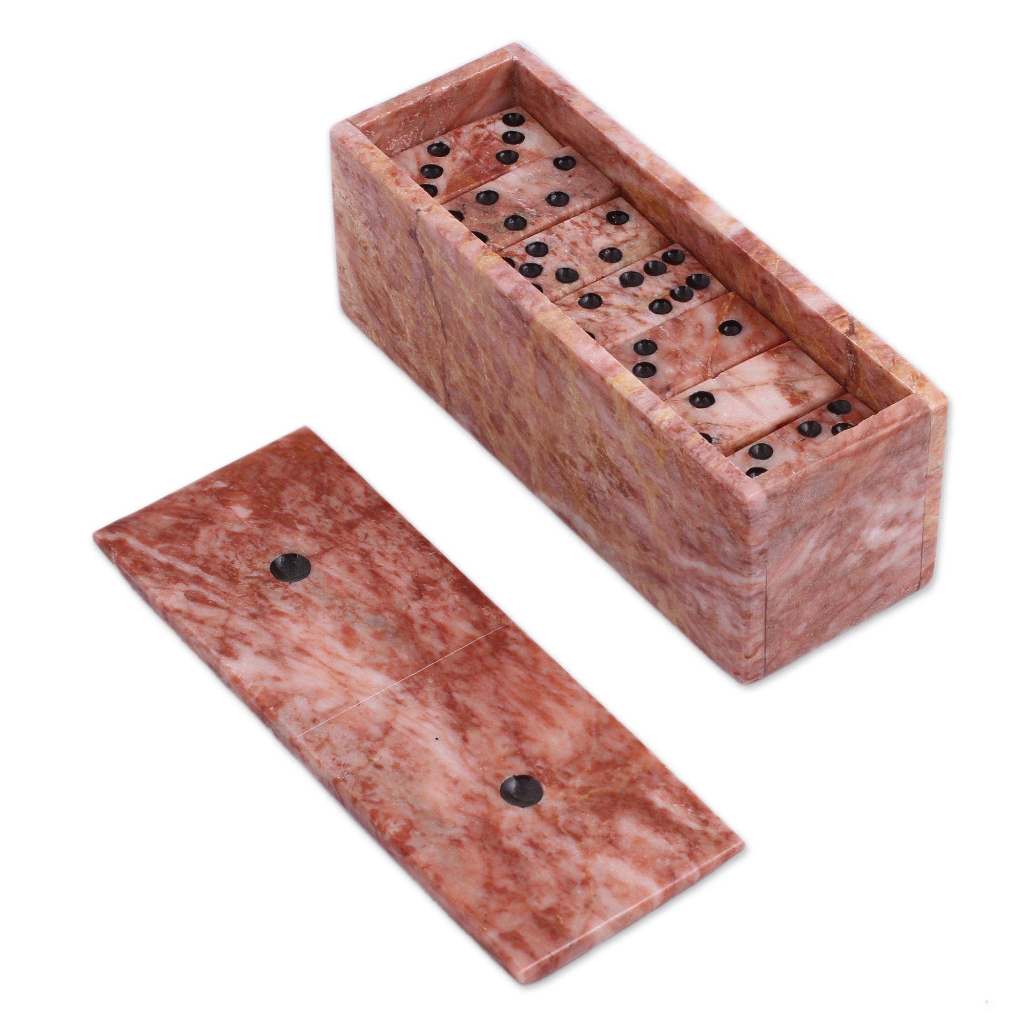NOVICA - Wholesale Board Game - Novica Handmade Chance And Skill Marble Domino Set4