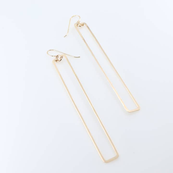 Forged Large Rectangle Earrings for wholesale by J. Mills Studio