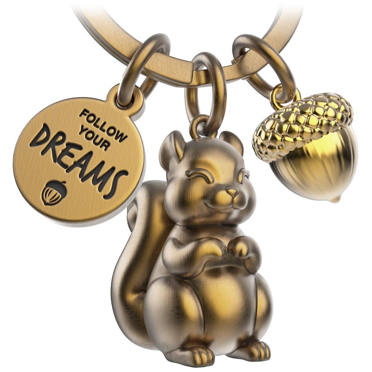 FABACH – Die Schlüsselanhänger-Schmiede - Wholesale Keychain - Unisex - “Follow your Dreams” squirrel keychain “Skippy” with engraving - sweet lucky charm encouragement2