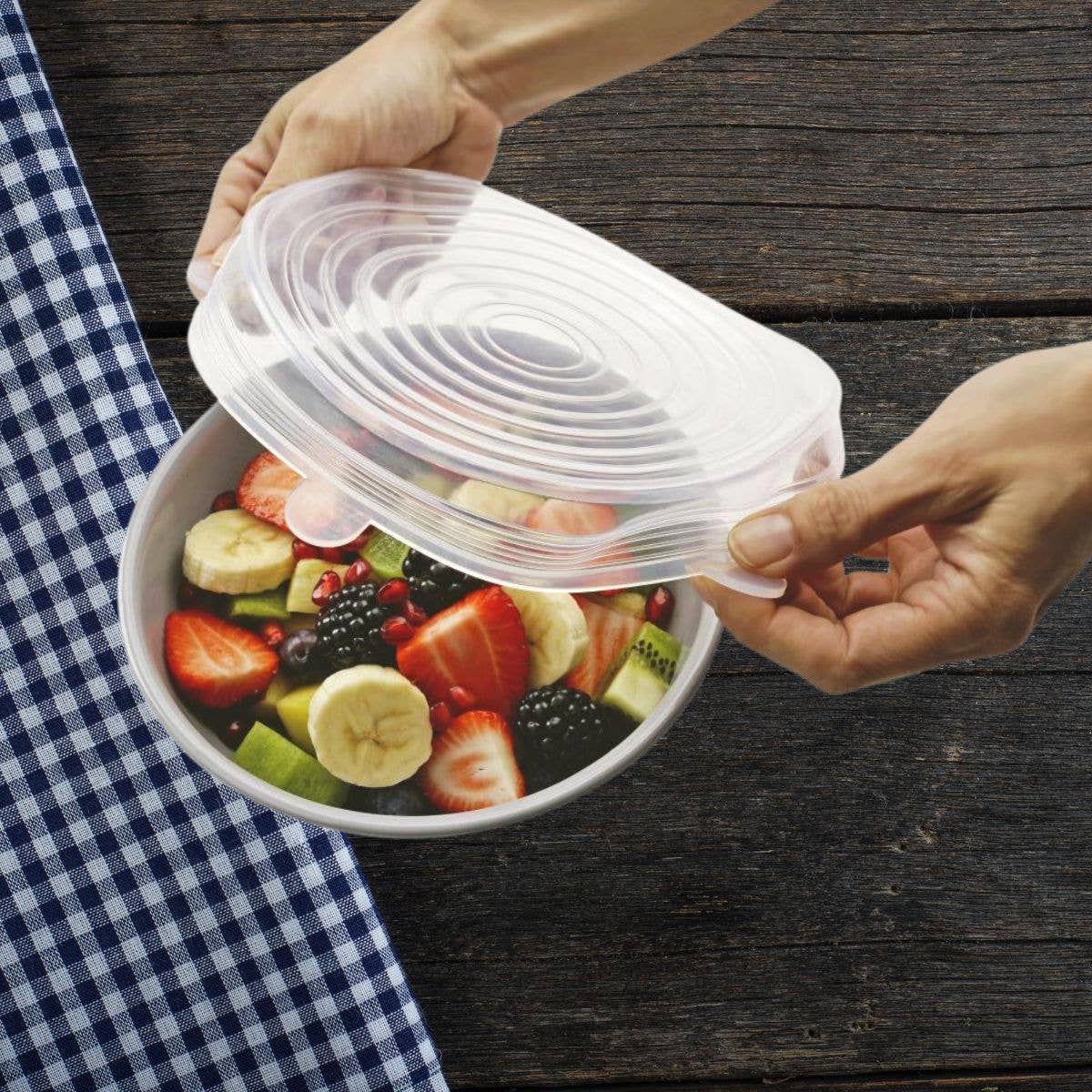 Zenker - Wholesale Food Storage Wrap/Bag - Set of 6 stretchable silicone storage lids from 6 to 20 cm Fackelmann Basic1