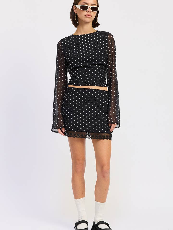 POLKAT DOT MINI LACE SKIRT for wholesale by Emory Park