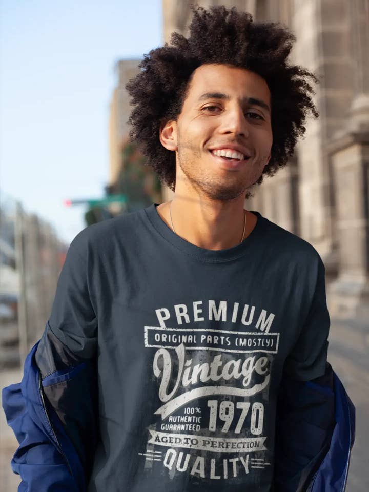 ULTRABASIC - Graphic Men's 1970 Aged to Perfection Birthday Gift T-Shirt for wholesale by ULTRABASIC
