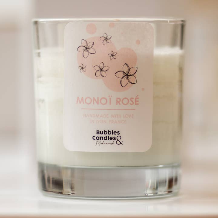 Monoi rosé stearinlys for engroshandel hos Bubbles and candles
