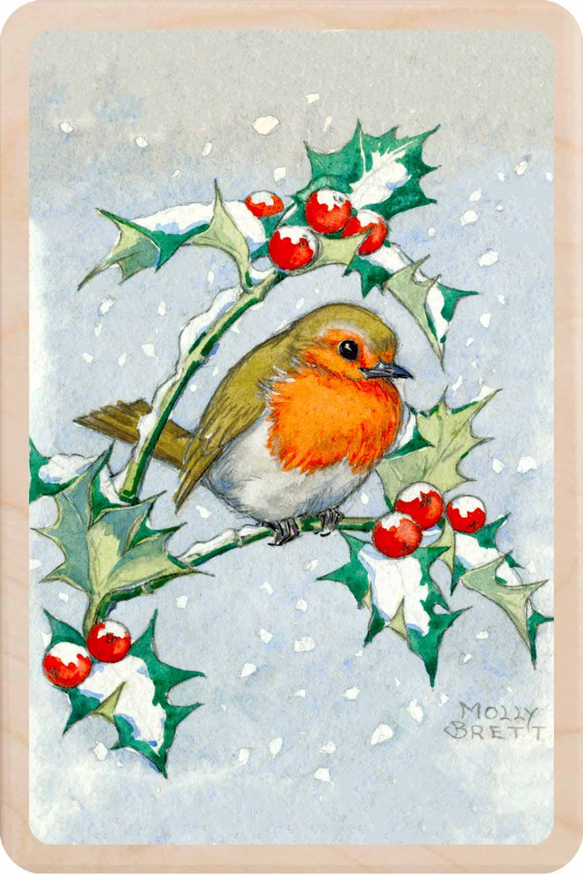 THE WOODEN POSTCARD COMPANY - Wholesale Christmas Card - Christmas Robin - Eco-friendly Christmas cards & magnets0