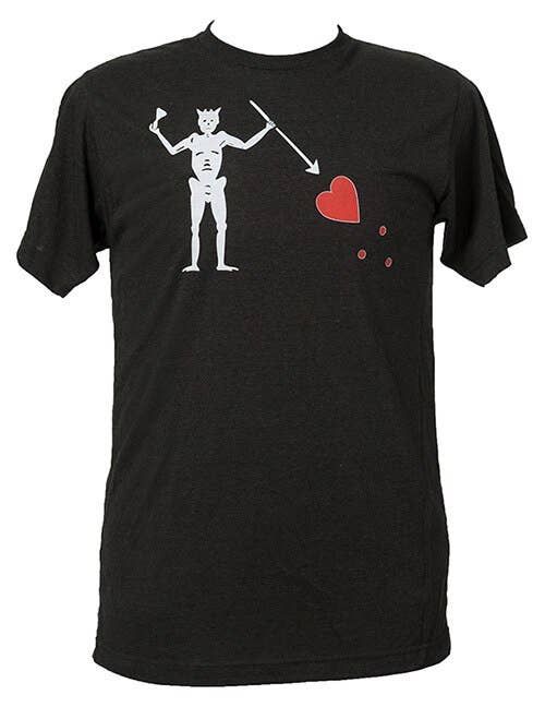 Black Blackbeard Flag Shirt for wholesale on Faire