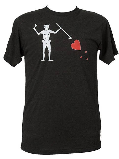 Black Blackbeard Flag Shirt for wholesale on Faire0