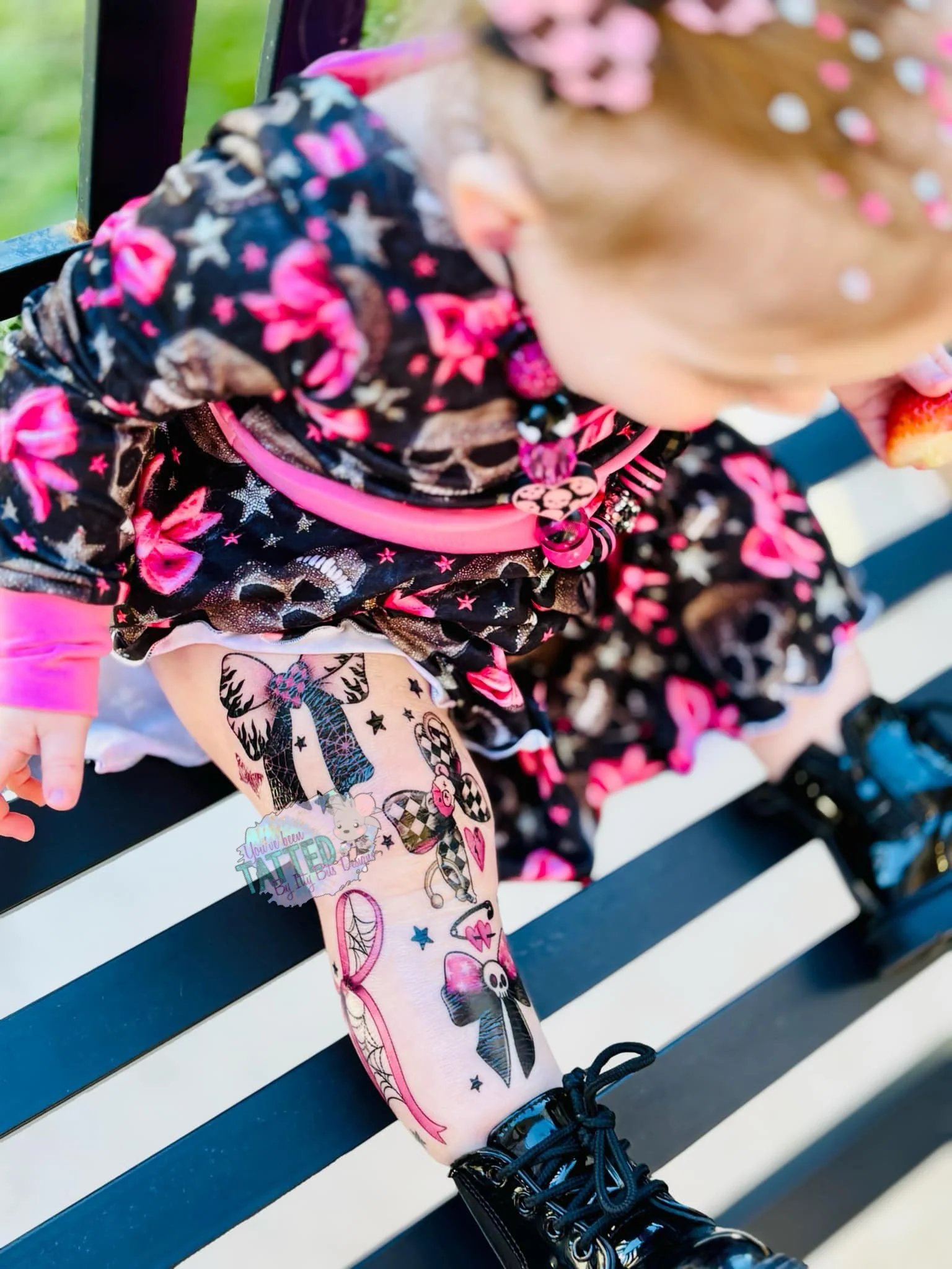 Itty Bits Designs - Wholesale Temporary Tattoo - Rocker Croquette Bows Temporary Tattoos1