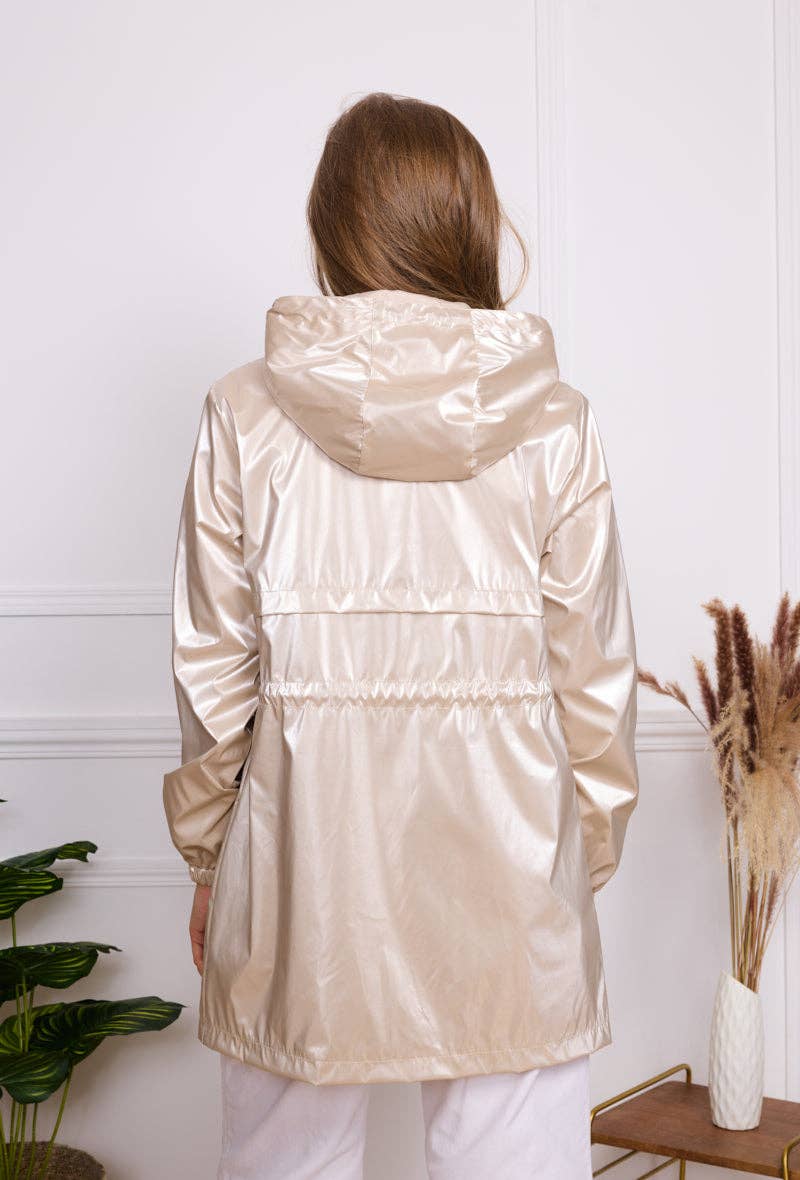 SOFTY - Wholesale Raincoat - Women's - Iridescent effect drawstring waterproof jacket S560322