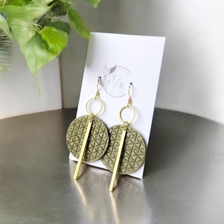 Twig & Rue boutique - Wholesale Dangle Earrings - Jude| Embossed Leather Collection1