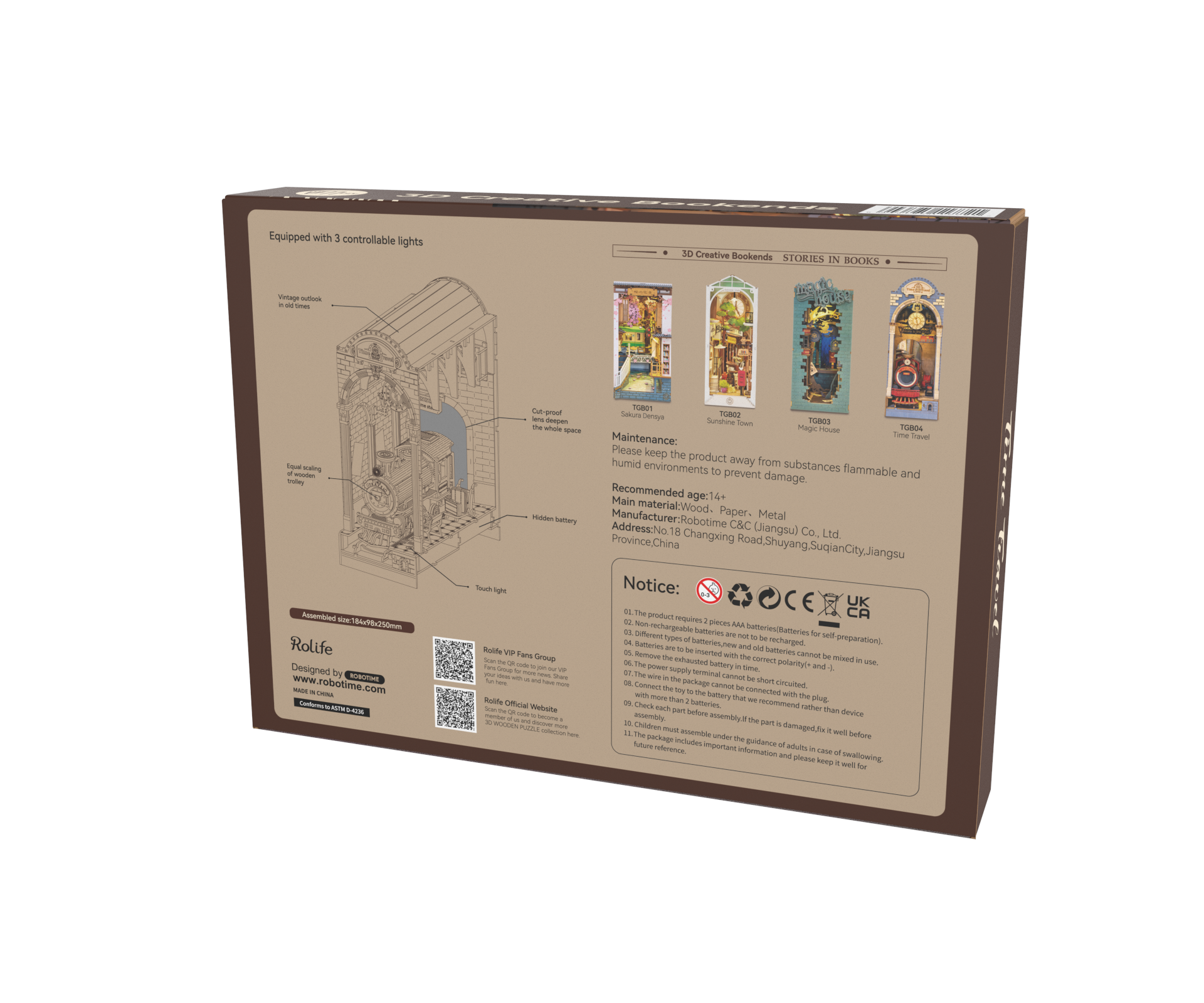 Robotime - Wholesale DIY Craft Kit - Kids - TGB04 Rolife Time Travel DIY Book Nook Shelf Insert 6