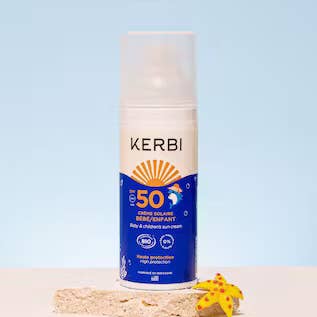 Børne solcreme tester SPF50, duftfri og økologisk - 50 g for engroshandel hos KERBI