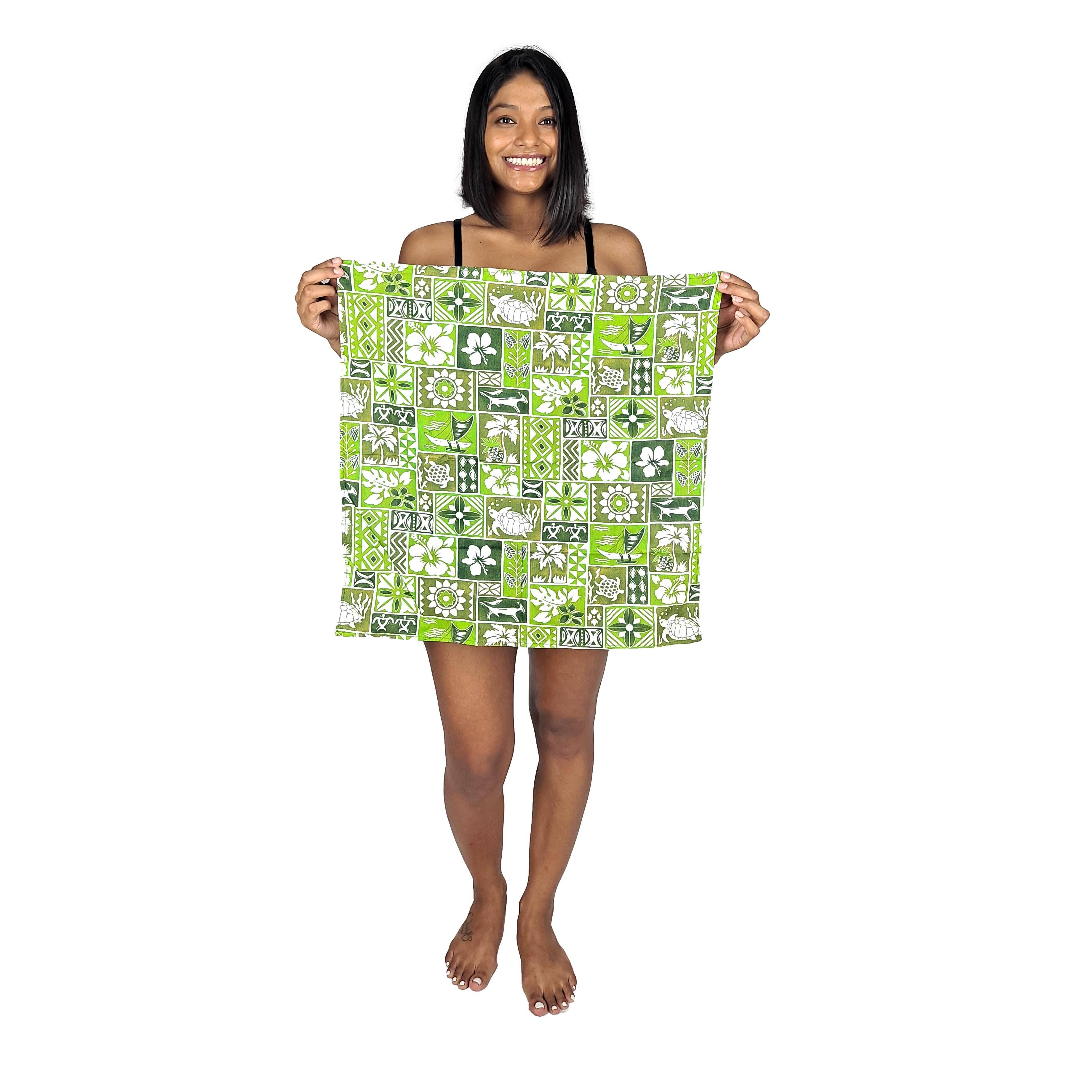 Island Style Clothing Co by Akamai Distribution Ltd - Wholesale Bandana - Women's - Bandana Tropical Print Green Lightweight Rayon 21 x 21 3