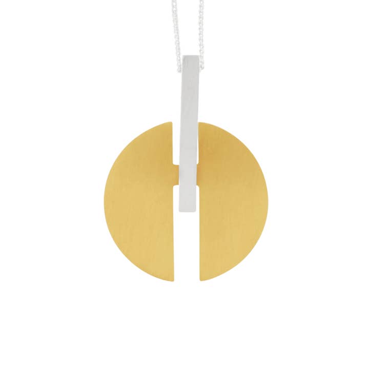 Vanity Adjustable 2 Tone Half Circles Necklace Silver & Gold Plating for wholesale by Dansk Copenhagen