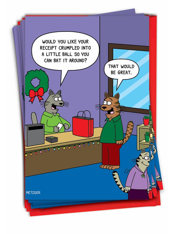 Box of 12 Christmas Card - Crumpled Receipt for wholesale by NobleWorks