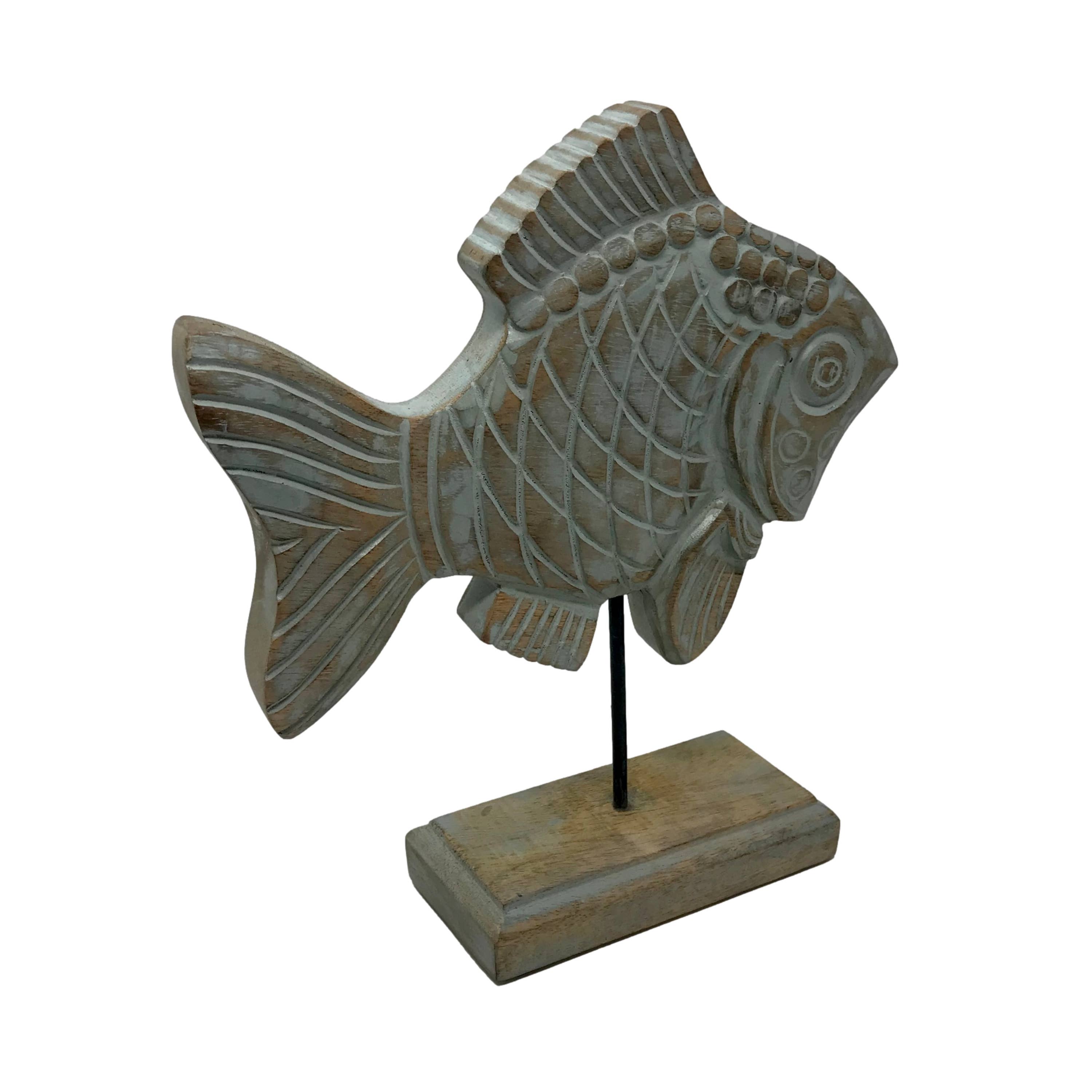 Wilco Home - Vendita all'ingrosso Scultura - «Fish Tales», scultura in legno intagliato a forma di pesce di Dana Damsel su supporto7