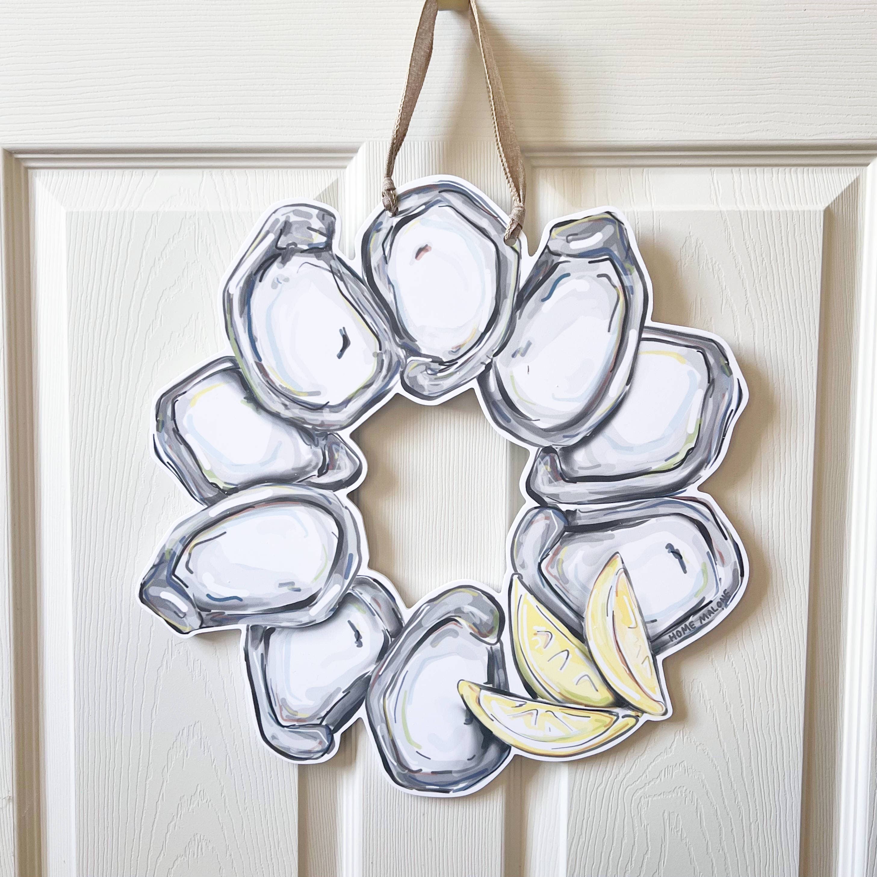 Home Malone – Engroshandel Dørophæng – Oyster Wreath Door Hanger - Coastal Seafood Outdoor Decor