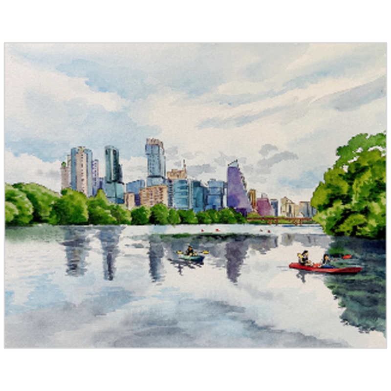 Fiber & Brimstone - Wholesale Painting/Drawing - Austin City Skyline1