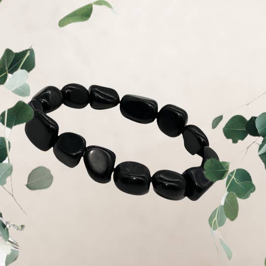 Pulsera pepita de obsidiana negra para venta al por mayor de Bespell & Co.