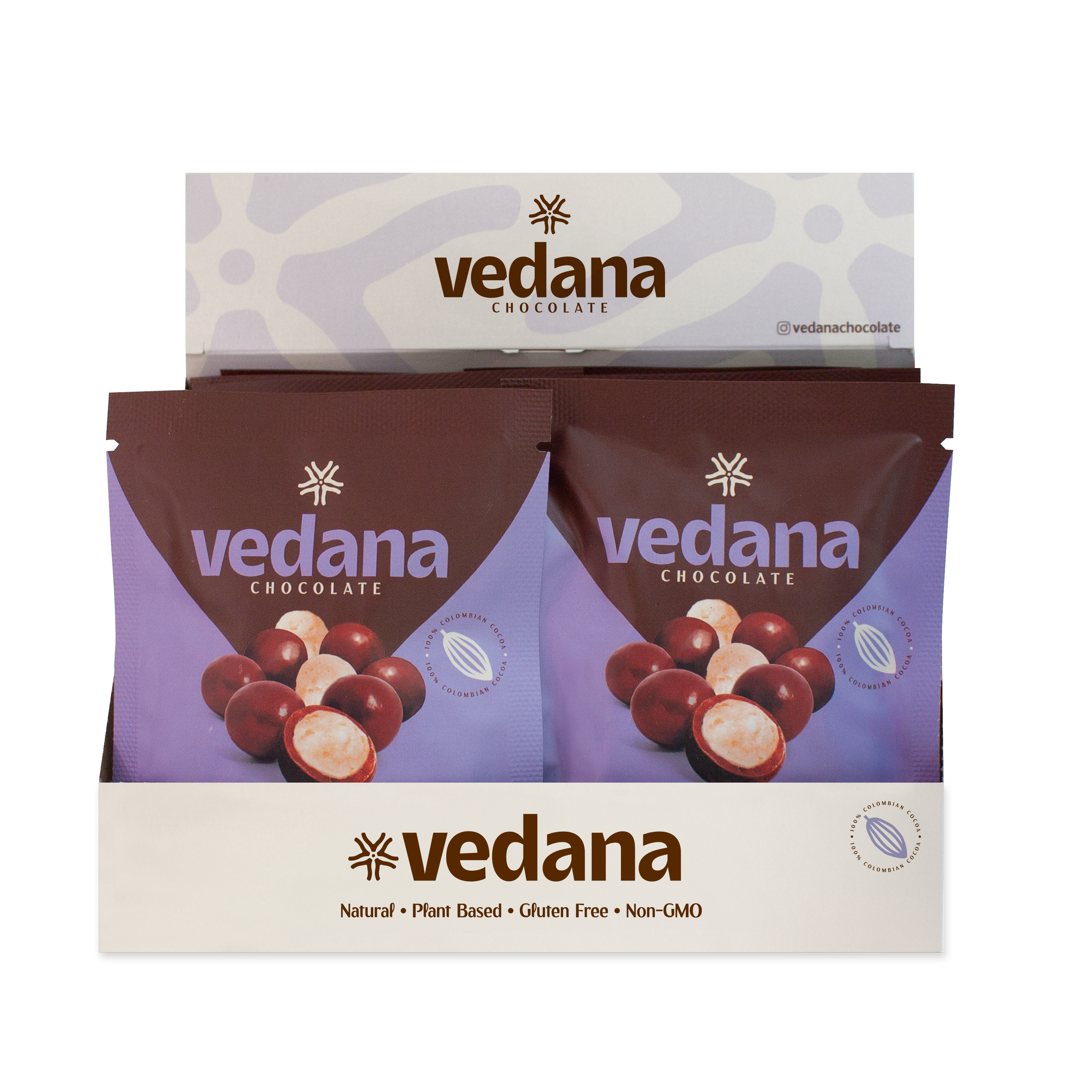Vedana Chocolate - Wholesale Chocolate Covered Sweets - Puffed Quinoa coated in Dark Chocolate0