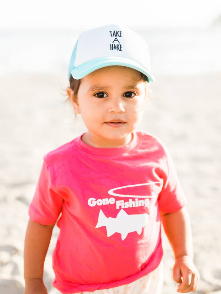 Aqua med svart ta en vandringshatt för wholesale av Outdoorable Apparel