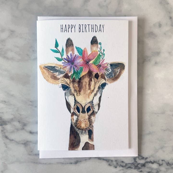 Cartão de aniversário girafa por atacado de Pippa & Paper