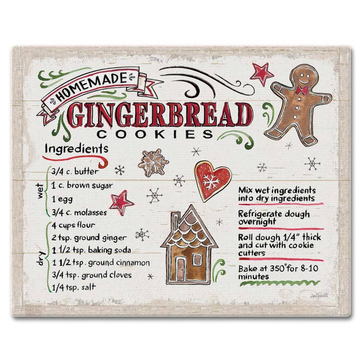 Christmas Treats 15" x 12" Tempered Glass Cutting Board for wholesale by CounterArt/Highland Home/Thirstystone