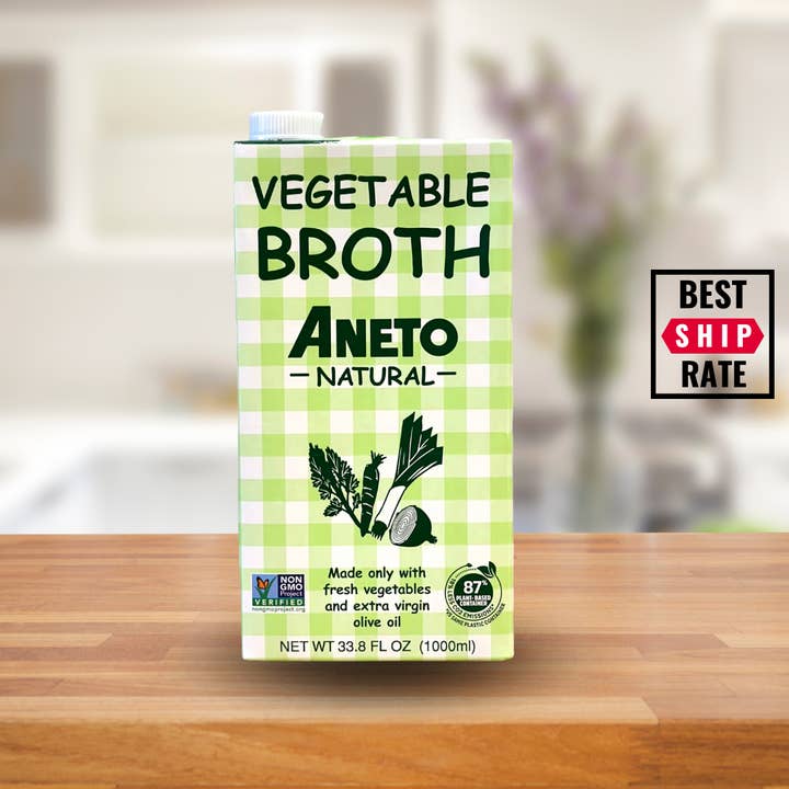 Casacella Foods - Wholesale Broth - Aneto Vegetable Broth. 33.83fl oz(1L) Premium Natural Broth