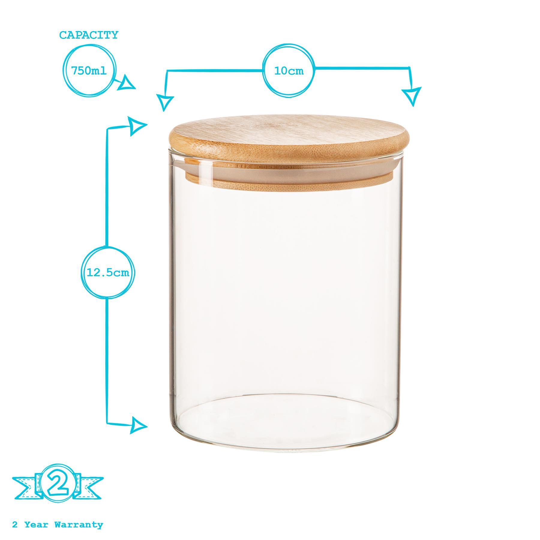 Rinkit Ltd - Vendita all'ingrosso Barattoli - Barattolo in vetro stile scandinavo con coperchio in legno - 750 ml5