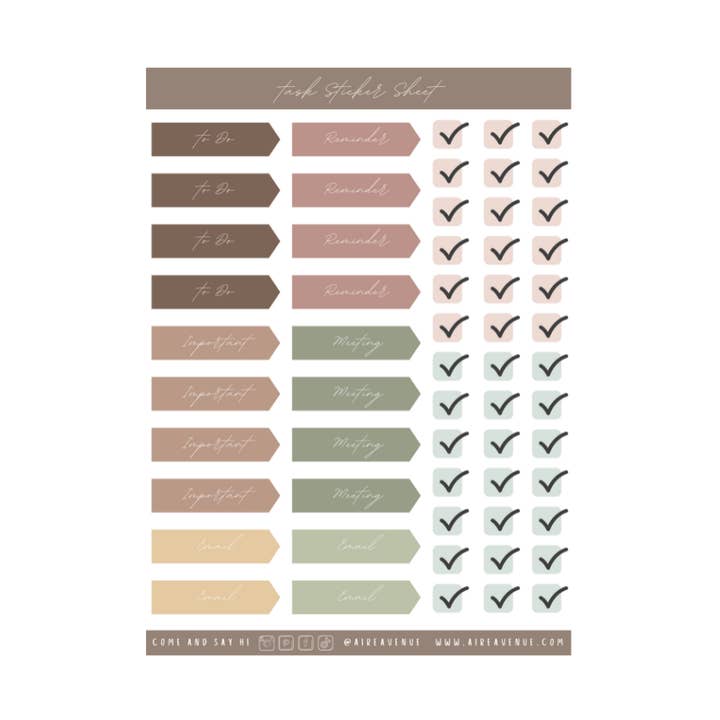 Aire Avenue - Wholesale Sticker - Task Sticker Sheet0