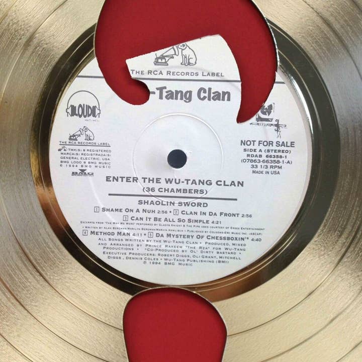 Gold Record Outlet - Wholesale Wall Accent - Wutang "Enter The Wutang" Laser Cut Gold LP Record Wall Art