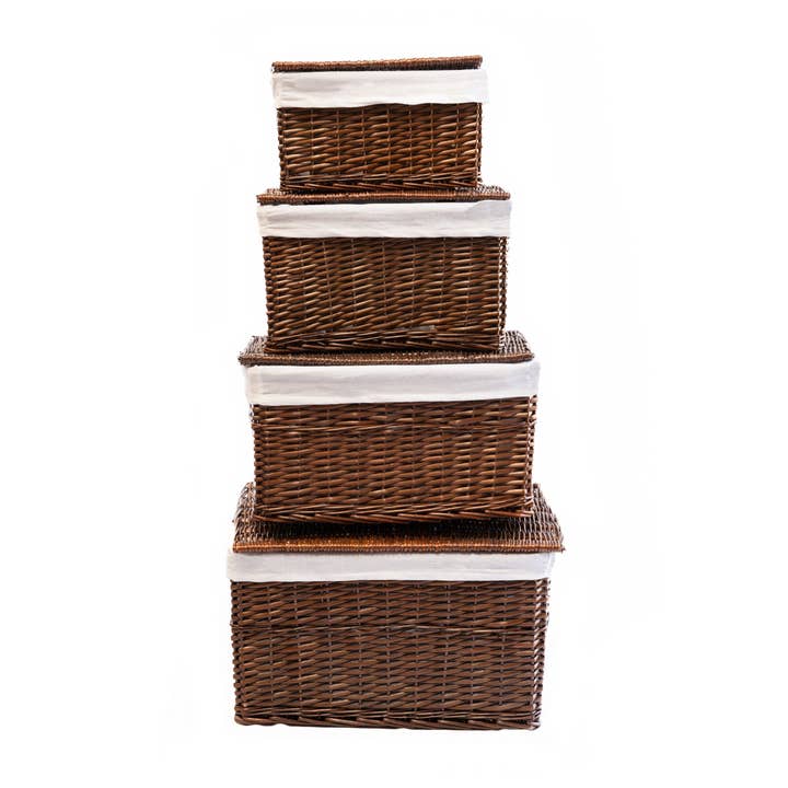 Arthur Cameron - Wholesale Basket - Natural Wicker Storage Basket Hamper with Lining & Lid14