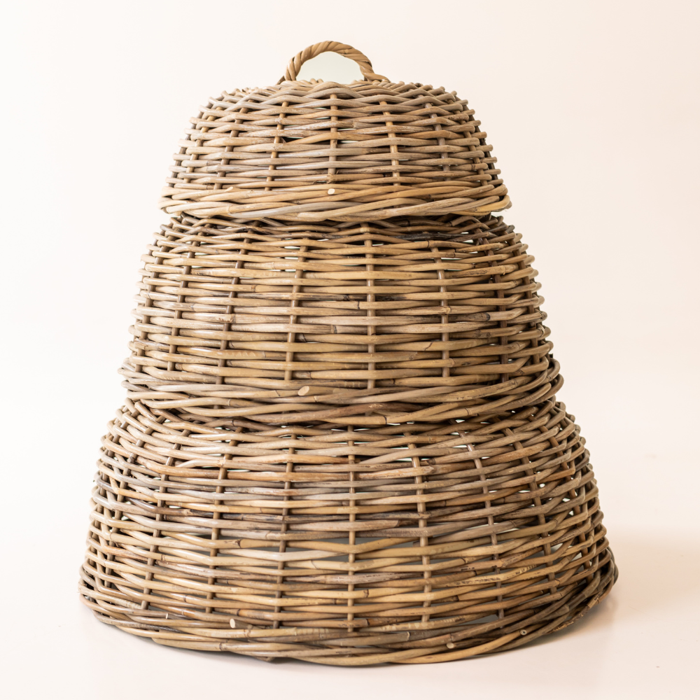 Basketly – wholesale Food storage container – Rattan Cloche Dome Food Cover10