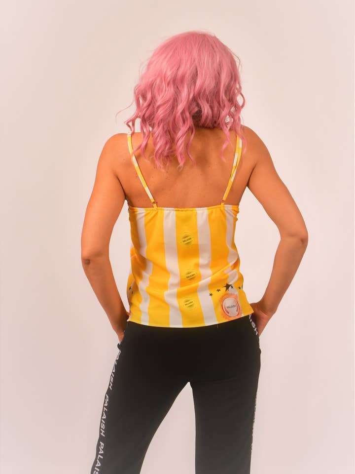 KIM Yellow stripe - Canotta lingerie per la vendita all'ingrosso da parte di Palaish