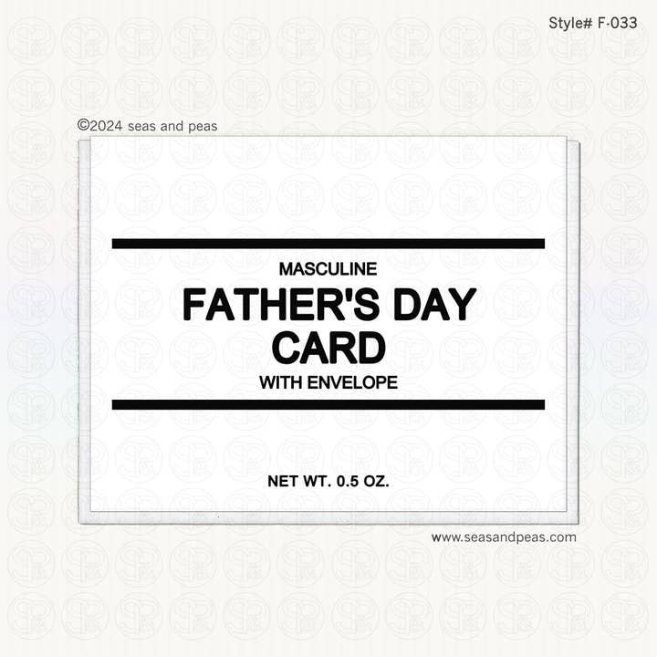Generic Father's Day Card for wholesale by Seas and Peas, LLC