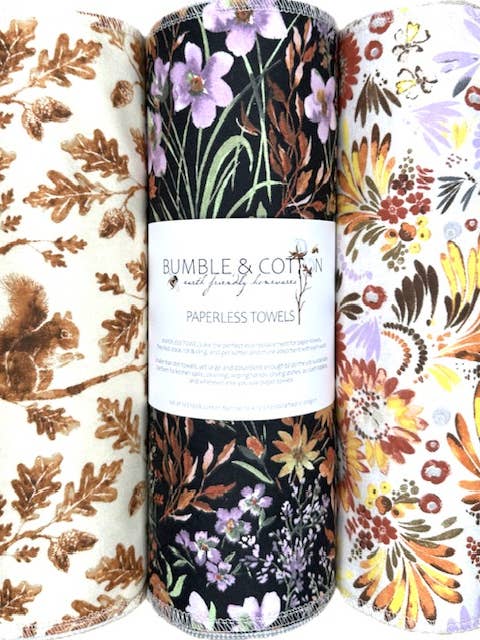 Botanical Story Trio Paperless Towels || Rolled on Tube for wholesale by Bumble & Cotton