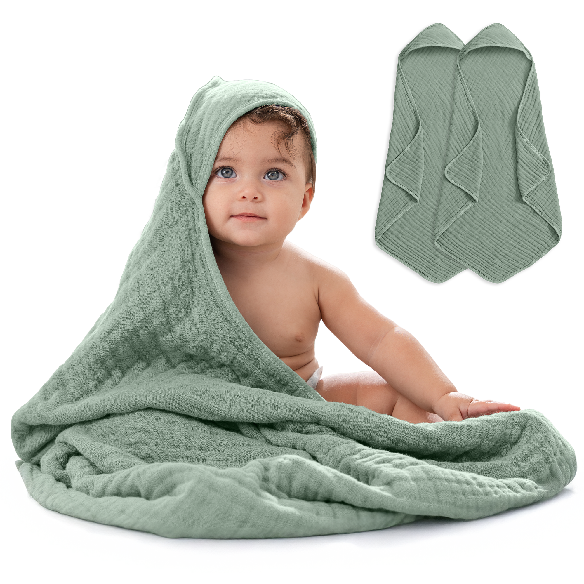 Comfy Cubs - Vendita all'ingrosso Asciugamano con cappuccio - Bambini e neonati - Asciugamano con cappuccio per neonati, 6 strati 100% cotone mussola di Comfy Cubs65