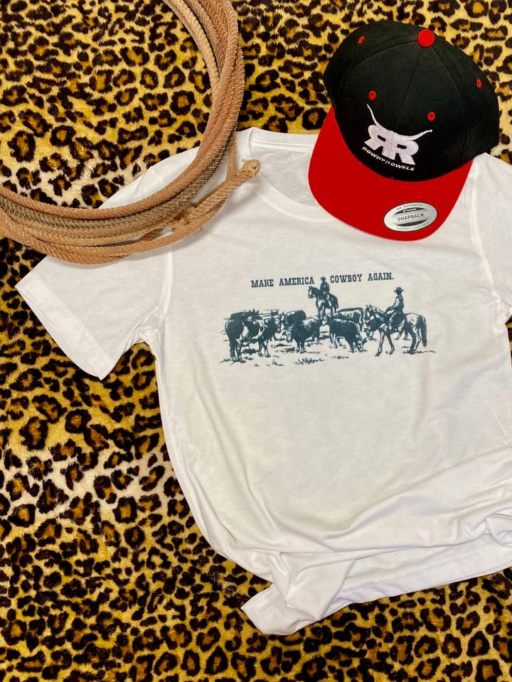 Make America Cowboy Again Western Graphic Tee | Rodeo Tee for wholesale by Rowdy Rowels