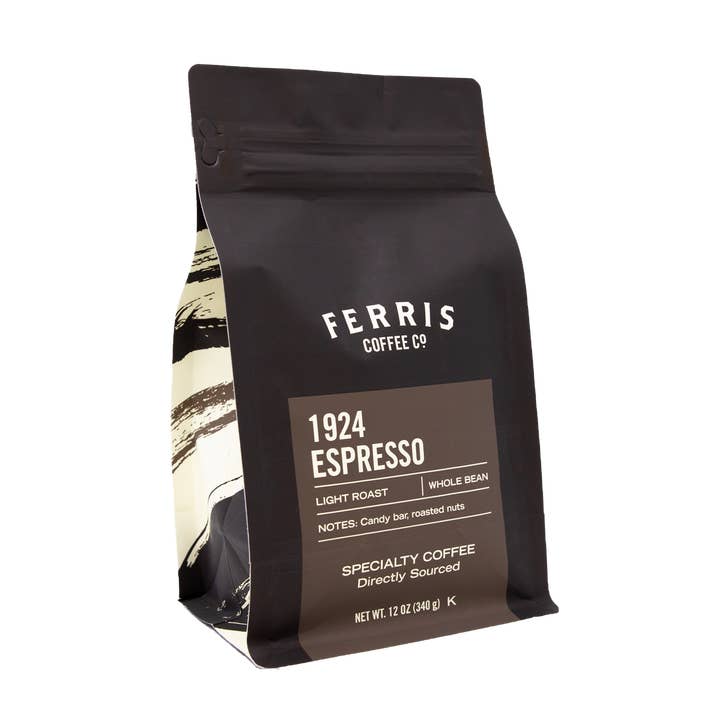 Espresso 1924 (haricots entiers) 12 oz pour la vente par Ferris Coffee & Nut Co.